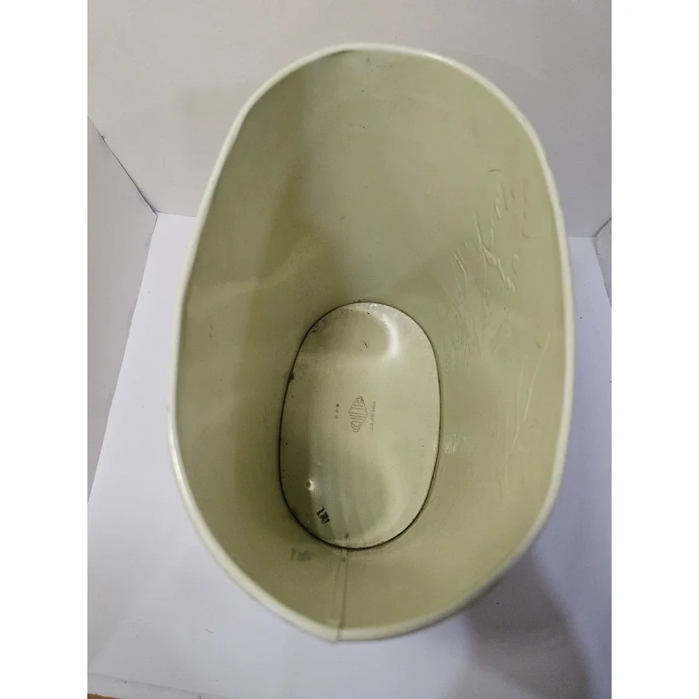 Chenco Waste Basket Yellow Autumn‎ Leaves Acorn Metal Trash Can Vintage Made USA